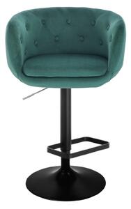 LuxuryForm Barová stolička MONTANA VELUR na čiernom tanieri - zelená