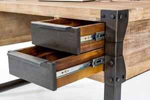 Invicta Interior - Priemyselný dizajnový písací stôl FACTORY 135 cm vápenný akáciový