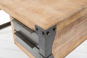 Invicta Interior - Priemyselný dizajnový písací stôl FACTORY 135 cm vápenný akáciový