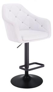 LuxuryForm Barová stolička ROMA na čiernom tanieri - biela
