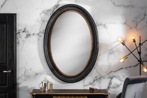 Invicta Interior - Elegantné nástenné zrkadlo VENICE 135x95 cm čierno zlaté v antickom barokovom štýle
