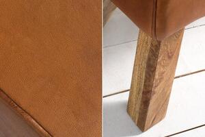 Invicta Interior - Retro lavica TURNBOCK 134 cm mango, s poťahom z pravej kože