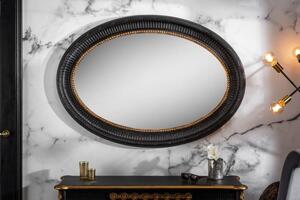 Invicta Interior - Elegantné nástenné zrkadlo VENICE 135x95 cm čierno zlaté v antickom barokovom štýle