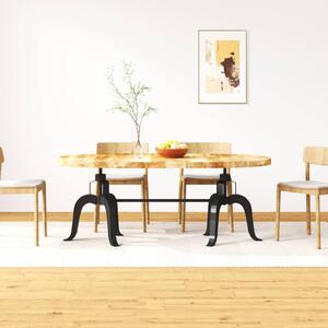 Jedálenský stôl, masívne mangovníkové drevo a oceľ, 180 cm