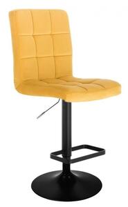 Barová stolička TOLEDO VELUR na čiernom tanieri - žltá