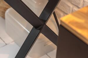 Invicta Interior - Priemyselný stôl STUDIO 110 cm dub so zásuvkou, prírodný, čierny