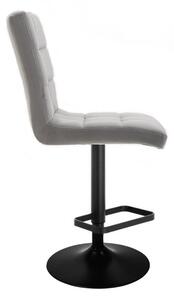 LuxuryForm Barová stolička TOLEDO VELUR na čiernom tanieri - svetlo šedá