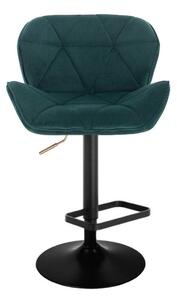 LuxuryForm Barová stolička MILANO VELUR na čiernom tanieri - zelená