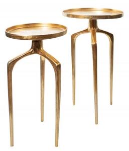 Invicta Interior - Elegantná sada 2 bočných stolíkov ABSTRACT 59 cm zlatá