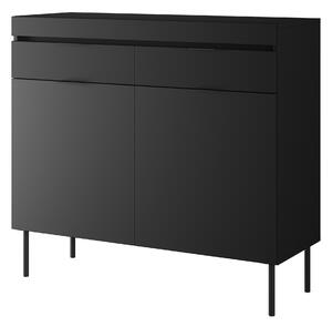 Komoda Sentia 105 cm s 2 zásuvkami - čierna / čierna