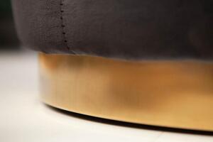 Invicta Interior - Elegantná taburetka MODERN BAROQUE CHESTERFIELD 36 cm zamat, čierna, zlatá