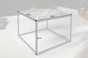 Invicta Interior - Dizajnový konferenčný stolík ELEMENTS 50 cm mramorovo šedý