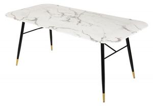 Invicta Interior - Dizajnový jedálenský stôl PARIS 180 cm sklo, mramorový vzhľad, biely