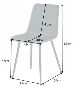 Invicta Interior - Dizajnová stolička AMAZONAS zamat, šedá s ozdobným prešívaním
