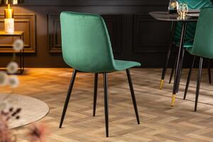 Invicta Interior - Dizajnová stolička AMAZONAS zamat, zelená s ozdobným prešívaním