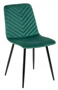 Invicta Interior - Dizajnová stolička AMAZONAS zamat, zelená s ozdobným prešívaním