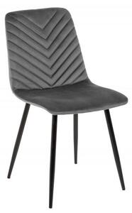 Invicta Interior - Dizajnová stolička AMAZONAS zamat, šedá s ozdobným prešívaním