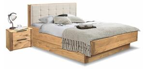 Dubová postel DENVER dub prírodný, látka D´ORO 5114 Ecru Plocha spaní 140x200