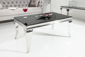 Invicta Interior - Elegantný konferenčný stolík MODERN BAROQUE 100 cm čierny, opálové sklo