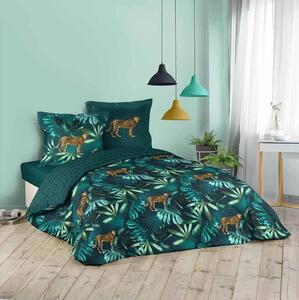 Exotické zelené bavlnené art deco posteľné obliečky 220 x 200 cm