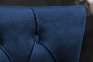 Invicta Interior - Stolička CASTLE Chesterfield kráľovská modrá, zamat
