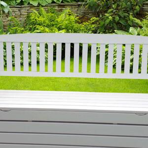 TEMPO Záhradná lavička, biela, 150cm, AMULA