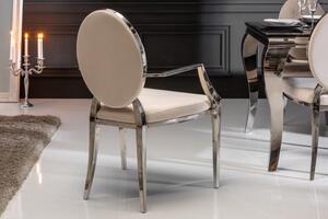 Invicta Interior - Elegantná stolička MODERN BAROQUE zamat, béžová