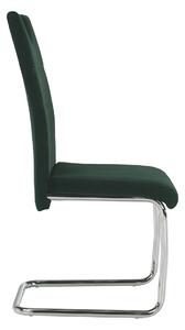 Jedálenská stolička Abira New - smaragdová (Velvet) / chróm