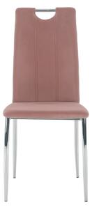 Jedálenská stolička Oliva New - ružová (Velvet) / chróm