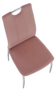 Jedálenská stolička Oliva New - ružová (Velvet) / chróm