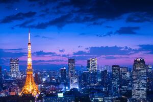Umelecká fotografie Tokyo night view, Takao Kataoka, (40 x 26.7 cm)