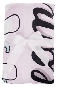 Obojstranná baránková deka Unikorn 127x152 cm - biela / vzor jednorožec
