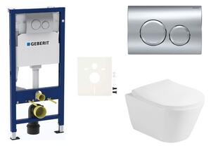 Cenovo zvýhodnený závesný WC set Geberit do ľahkých stien / predstenová montáž + WC Glacera Ava SIKOGESAVAD20