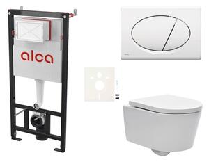 Cenovo zvýhodnený závesný WC set Alca do ľahkých stien / predstenová montáž + WC SAT Brevis SIKOASW1