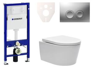 Cenovo zvýhodnený závesný WC set Geberit do ľahkých stien / predstenová montáž + WC SAT Brevis SIKOGES6W3