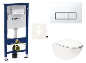 Cenovo zvýhodnený závesný WC set Geberit do ľahkých stien / predstenová montáž + WC SAT Infinitio SIKOGESINFD50