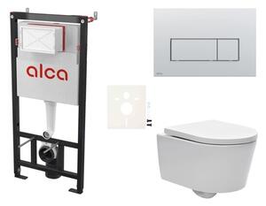 Cenovo zvýhodnený závesný WC set Alca do ľahkých stien / predstenová montáž + WC SAT Brevis SIKOASW9