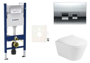 Cenovo zvýhodnený závesný WC set Geberit do ľahkých stien / predstenová montáž + WC Glacera Ava SIKOGESAVAD35