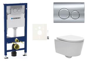Cenovo zvýhodnený závesný WC set Geberit do ľahkých stien / predstenová montáž + WC SAT Brevis SIKOGESBRED20