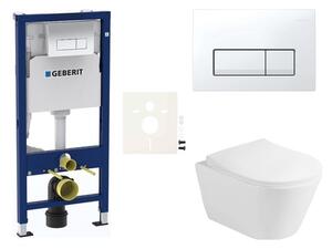 Cenovo zvýhodnený závesný WC set Geberit do ľahkých stien / predstenová montáž + WC Glacera Ava SIKOGESAVAD50