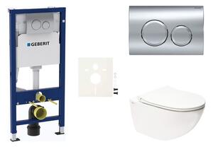 Cenovo zvýhodnený závesný WC set Geberit do ľahkých stien / predstenová montáž + WC SAT Infinitio SIKOGESINFD20