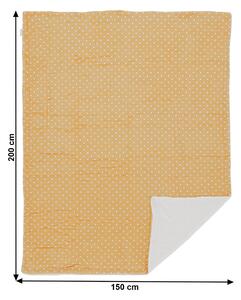 Obojstranná baránková deka Ardle Typ 2 150x200 cm - béžová / vzor bodky