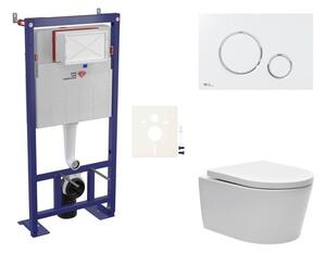 Cenovo zvýhodnený závesný WC set SAT do ľahkých stien / predstenová montáž + WC SAT Brevis SIKOSSBR70