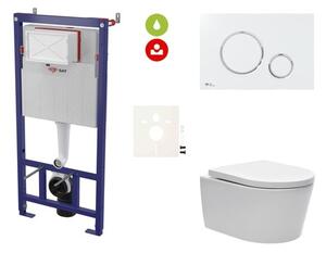 Cenovo zvýhodnený závesný WC set SAT do ľahkých stien / predstenová montáž + WC SAT Brevis SIKOSSBR70KECO