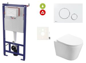 Cenovo zvýhodnený závesný WC set SAT do ľahkých stien / predstenová montáž + WC SAT Infinitio SIKOSSIN70KECO