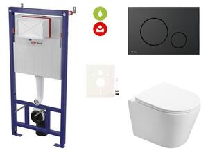 Cenovo zvýhodnený závesný WC set SAT do ľahkých stien / predstenová montáž + WC SAT Infinitio SIKOSSIN68KECO
