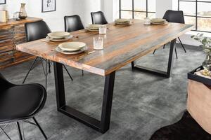 Invicta Interior - Masívny jedálenský stôl RELIEF 180 cm sheesham, wood grey smoke