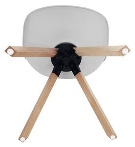 Otočná jedálenská stolička Etosa - svetlosivá / buk