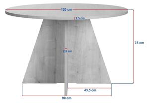 Jedálenský stôl MATIN pr. 120 cm čierny