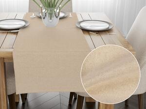 Biante Dekoračný behúň na stôl Leona LN-161 Béžový/zlatý trblietavý 35x160 cm